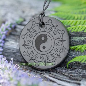 Yin and Yang pendant of natural stone shungite