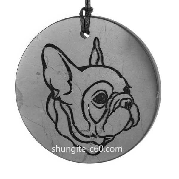 french bulldog necklace of natural stone