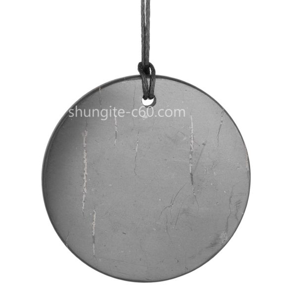shungite circular pendant emf protection large circle