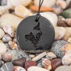 engraved necklace of shungite mineral
