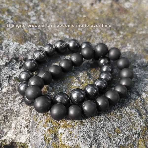 real shungite bracelet will become matte over time