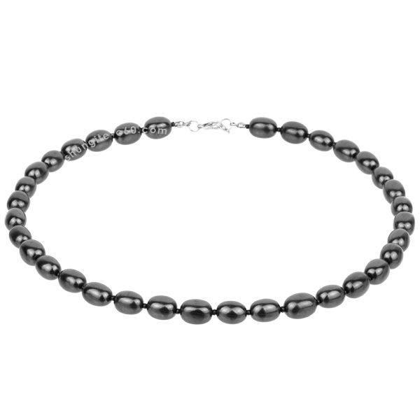 shungite bead necklace made of natural stone