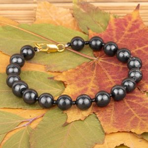 shungite stone bracelet of genuine beads