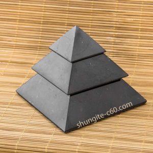 shungite pyramid 10cm segmented three world