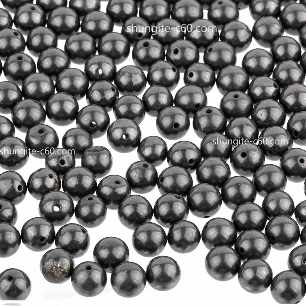 Shungite Beads 8mm Made of 100% Real Raw Karelian Stone