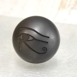 stone sphere of shungite with Eye of Horus