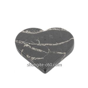 shungite emf protection plate in shape heart