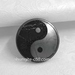 shungite emf protective plate Yin and Yang with quartz viens