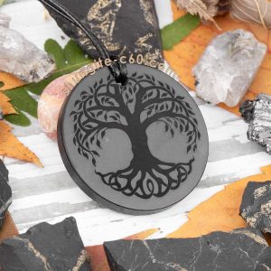 celtic tree of life shungite necklace pendant