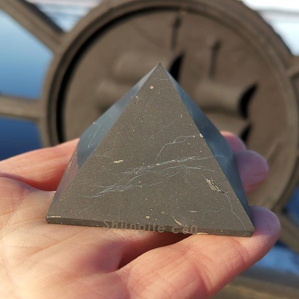 unpolished shungite pyramid 50 mm