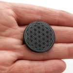 shungite sticker Flower of Life 30mm