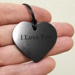 shungite pendant i love you shape of heart