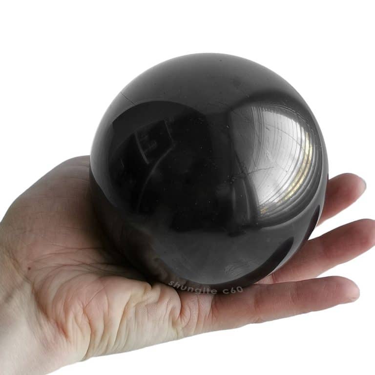 Black crystal sphere | Large size | Made of genuine shungite