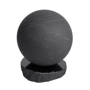 shungite sphere with stand of natural stone