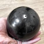 shungite stone engraved sphere 9 cm