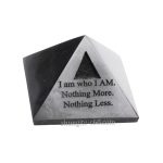 black stone pyramid engraved affirmation front view