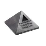 polished black stone pyramid side angle