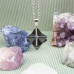 Sacred geometry pendant in black stone