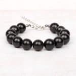 healing stone bracelet 12mm shungite beads clasp