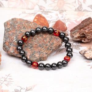 spiritual bracelet shungite red mantra beads